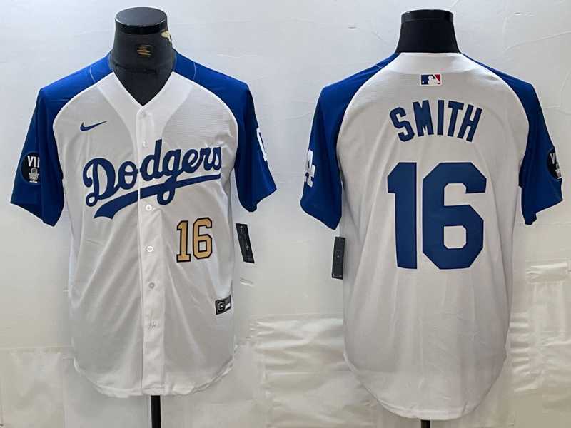 Men's Los Angeles Dodgers #16 Will Smith Number White Blue Fashion Stitched Cool Base Limited Jersey,We sell and wholesale Men's Los Angeles Dodgers #16 Will Smith Number White Blue Fashion Stitched Cool Base Limited Jersey on line form chian!